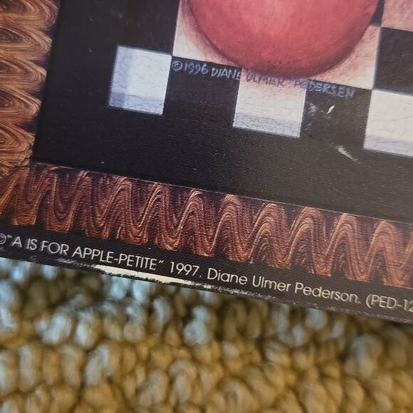 Folk Art Diane Ulmer Pedersen Apples in Bowl Primitive Still Life Print Cottage - Picture 14 of 16